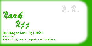 mark ujj business card